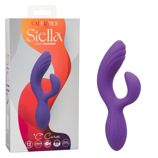 Stella Liquid Silicone C Curve (Purple) – Waterproof Dual Massager with 12 Vibration Functions