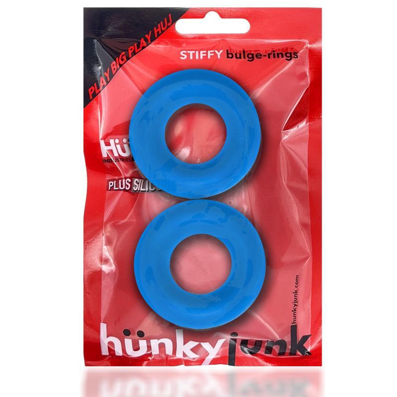 Stiffy 2 Piece Bulge Cockrings by HunkyJunk in Teal Ice