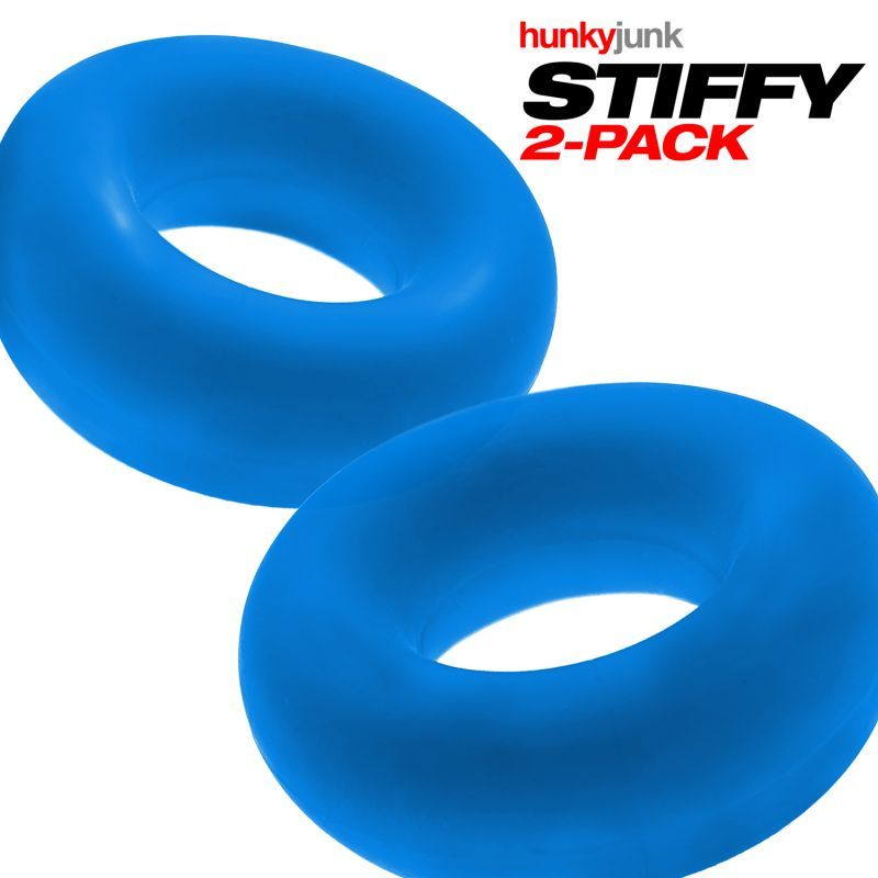 Stiffy 2 Piece Bulge Cockrings by HunkyJunk in Teal Ice