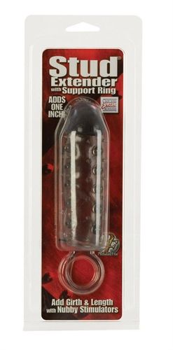 Stud Extender Smoke 2 inch with Support Ring – Soft Stretchy Silicone Penis Sleeve for Extra Stimulation