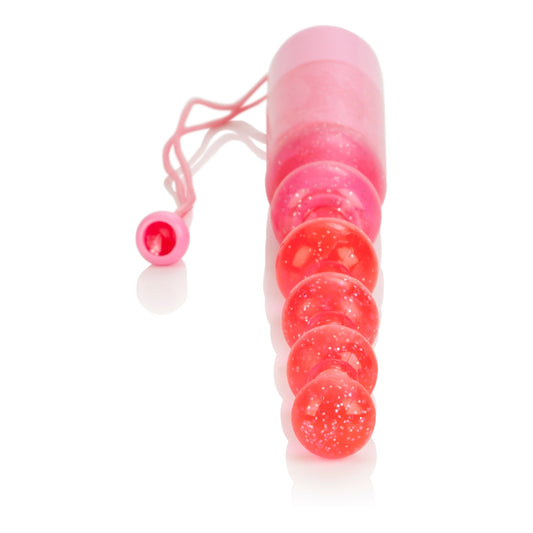 CalExotics Pink Vibrating Pleasure Beads with Beaded Shaft