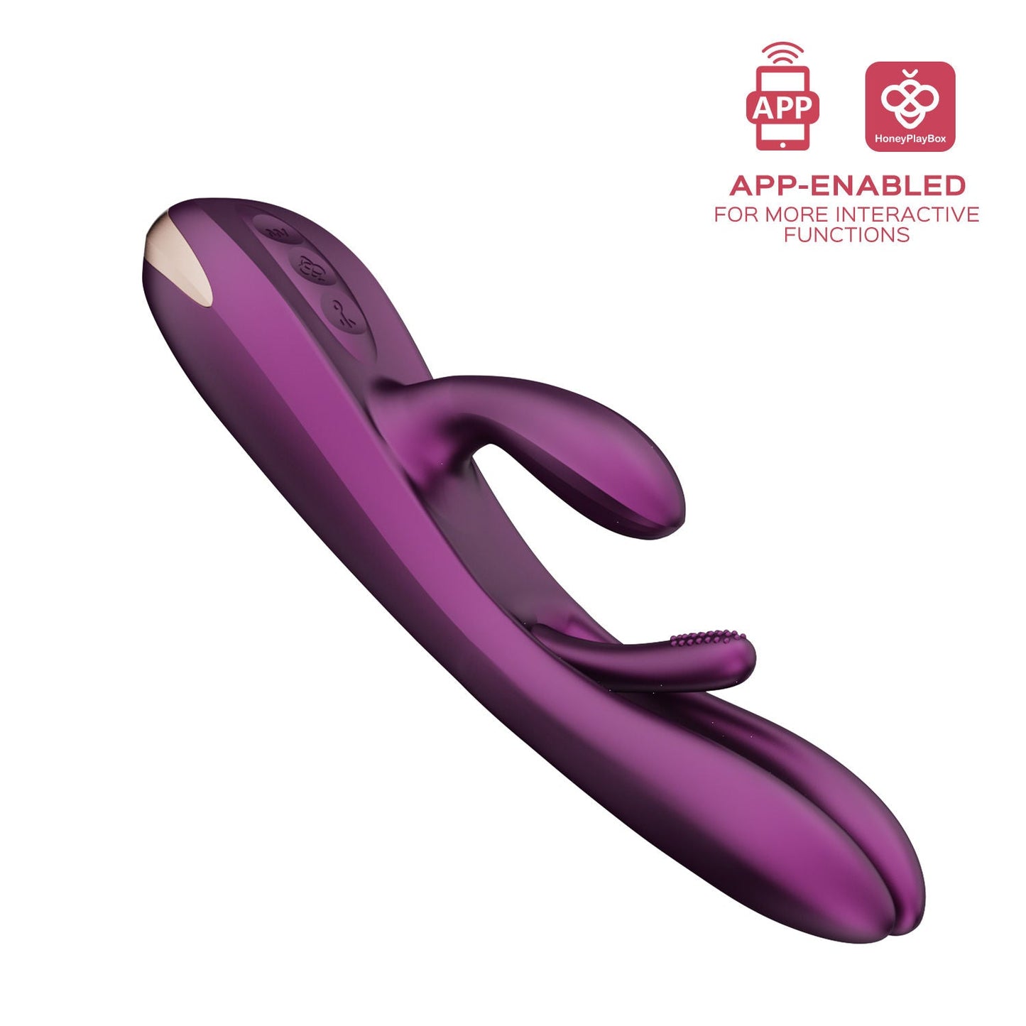 Terri App Controlled Purple Tapping Rabbit Vibrator for Women