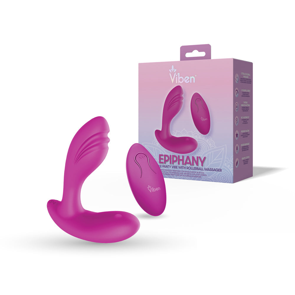 Epiphany Clitoral Rollerball Panty Vibe (Berry) – Remote-Controlled Dual Motor Panty Vibrator