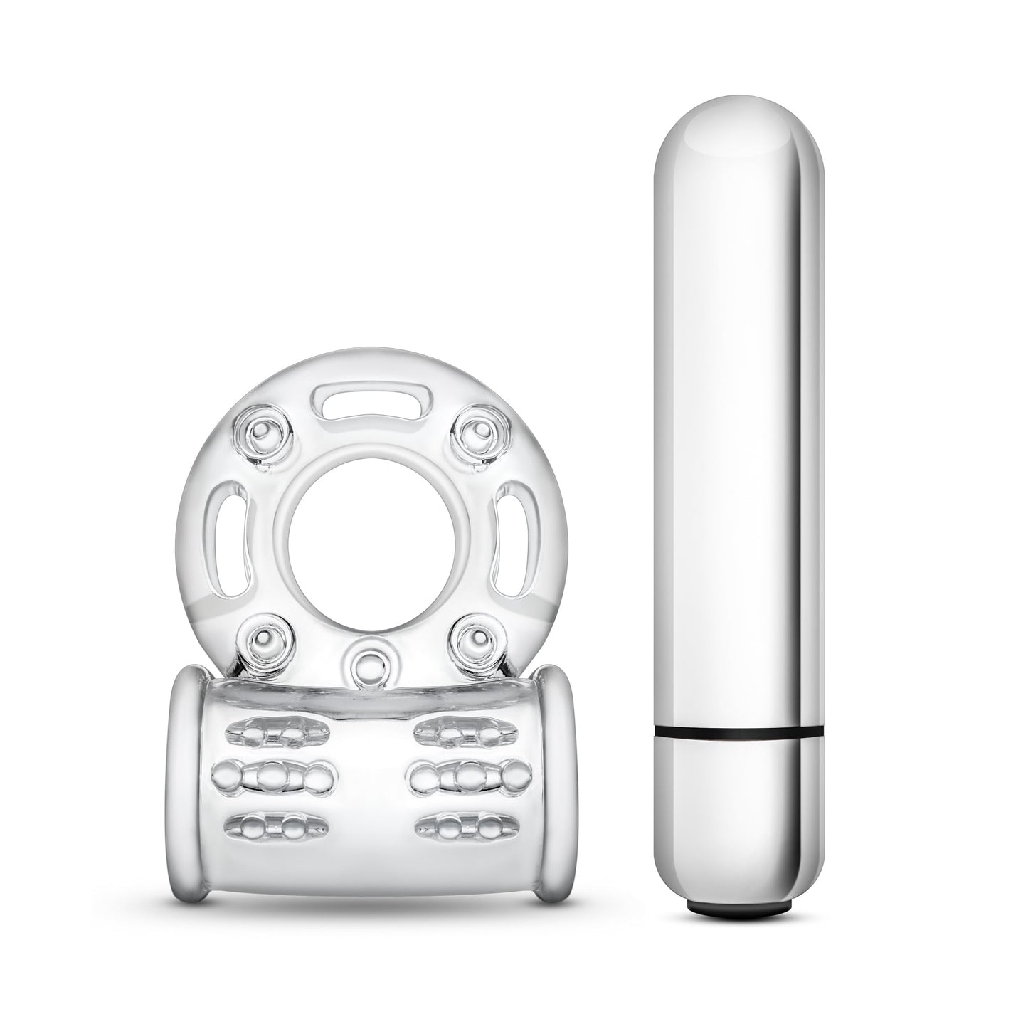 Stay Hard 10 Function Vibrating Bull Ring – Clear Vibrating Cock Ring