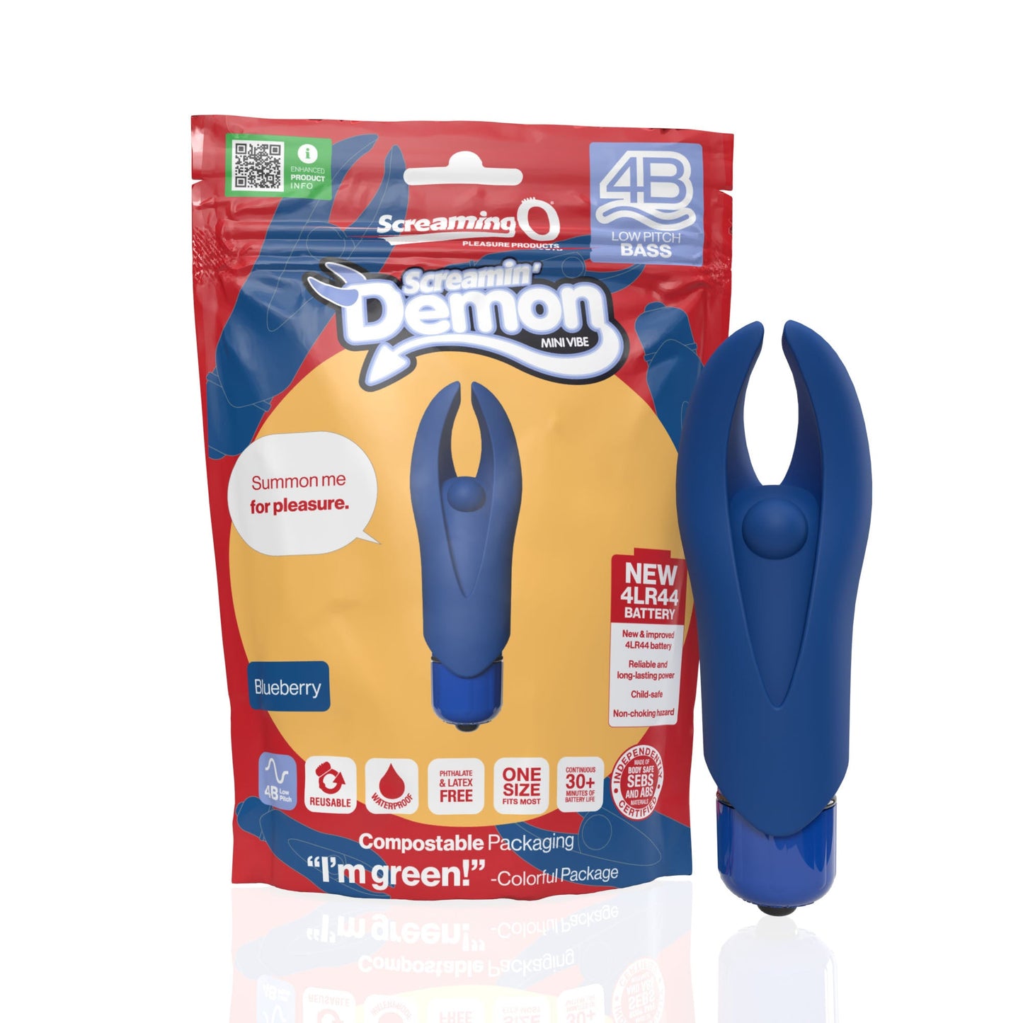 Demon 4B Low Pitch Bass – Deep-Rumbling 5-Speed Vibrator with Silicone Horns