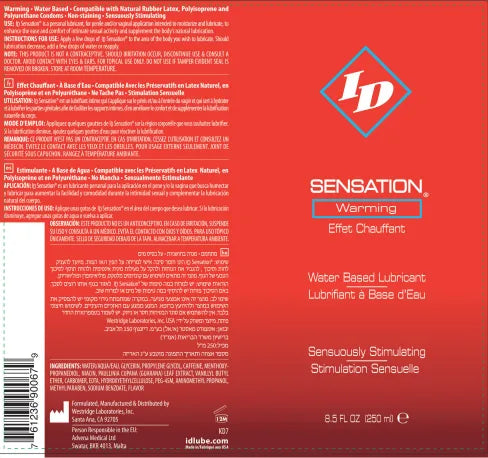 ID Sensation Warming Water-Based Lubricant – 8.5 Oz Lubricant