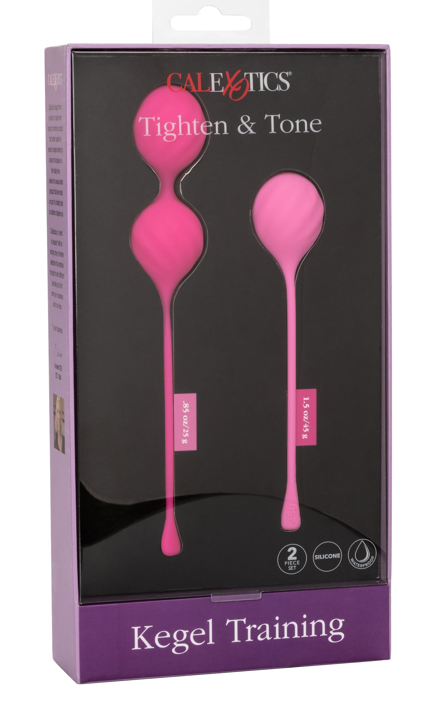 Cal Exotics Kegel Training 2-Piece Set Pink Silicone Weights 25g and 45g for Pelvic Floor Strengthening