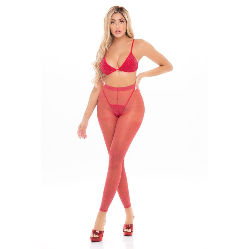 Tall Order Three Piece Legging Set in Red