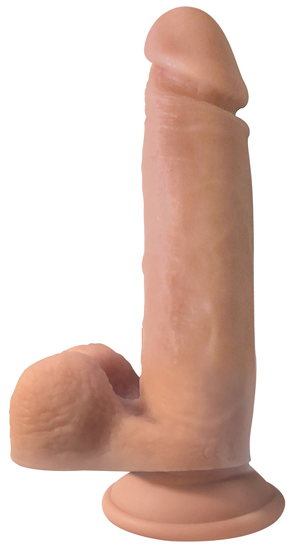 Big Shot 8 Inch Vibrating Wireless Silicone Dildo with Balls and Suction Cup Base