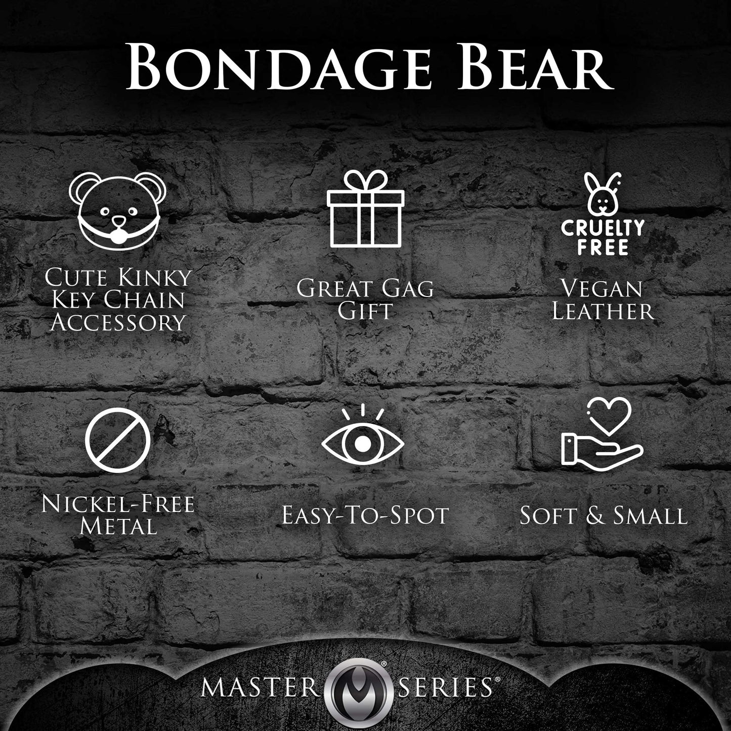 Gagged Teddy Bear Keychain Adult Intimacy Novelty Gift
