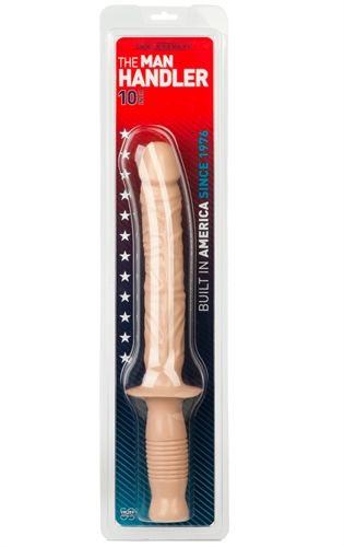 The Manhandler White 10 Inch – Realistic Grip Handle Dildo