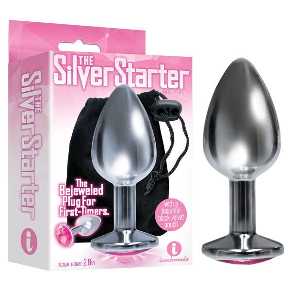 The Silver Starter Silver 7.1 cm (2.8'') Butt Plug with Round Jewel – Elegant Butt Plug