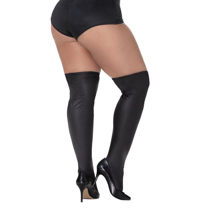 Thigh High Vinyl Gloss Black Stockings