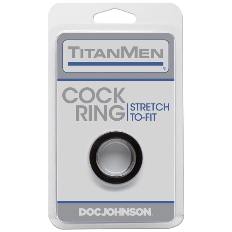 TitanMen Black Stretch Cock Ring for Ultimate Comfort and Versatility