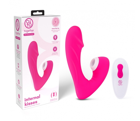 Together Toy Internal Kisses Remote Controlled Pink Vibrator with Suction and Flexible Arm