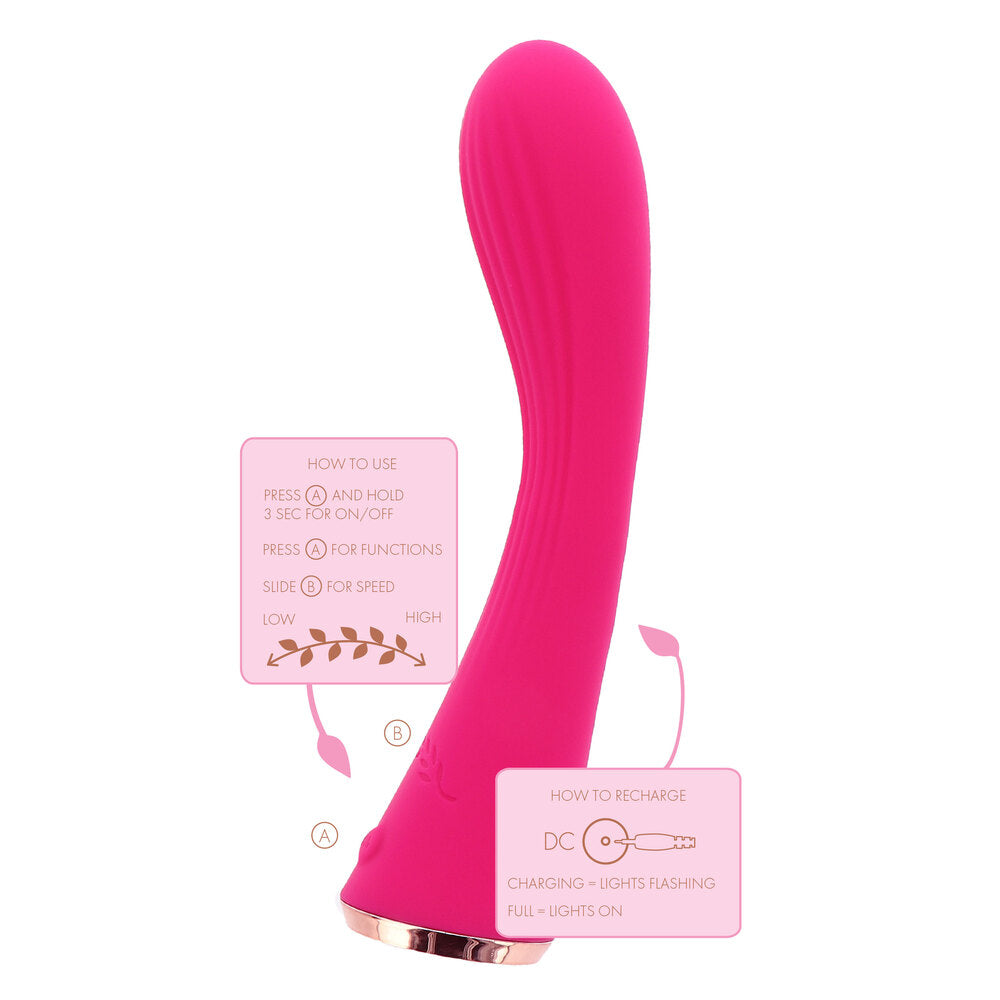 ToyJoy Ivy Rose Silicone Vibrator 7 Inch Splash Proof