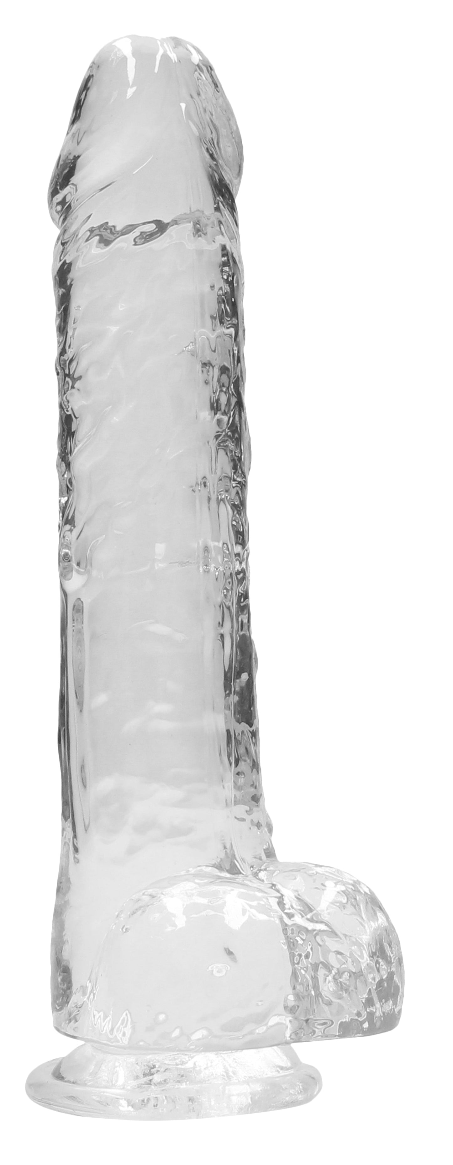 RealRock Crystal Clear 9 Inch Realistic Dildo With Balls – Body-Safe Dildo