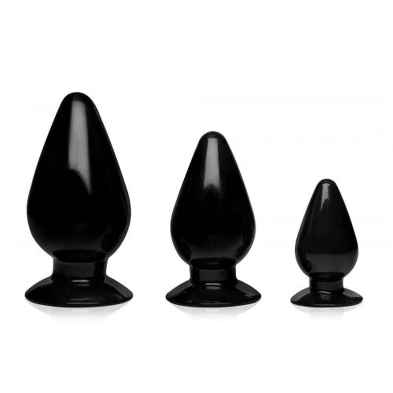 Triple Cones 3 Piece Anal Plug Set in Black