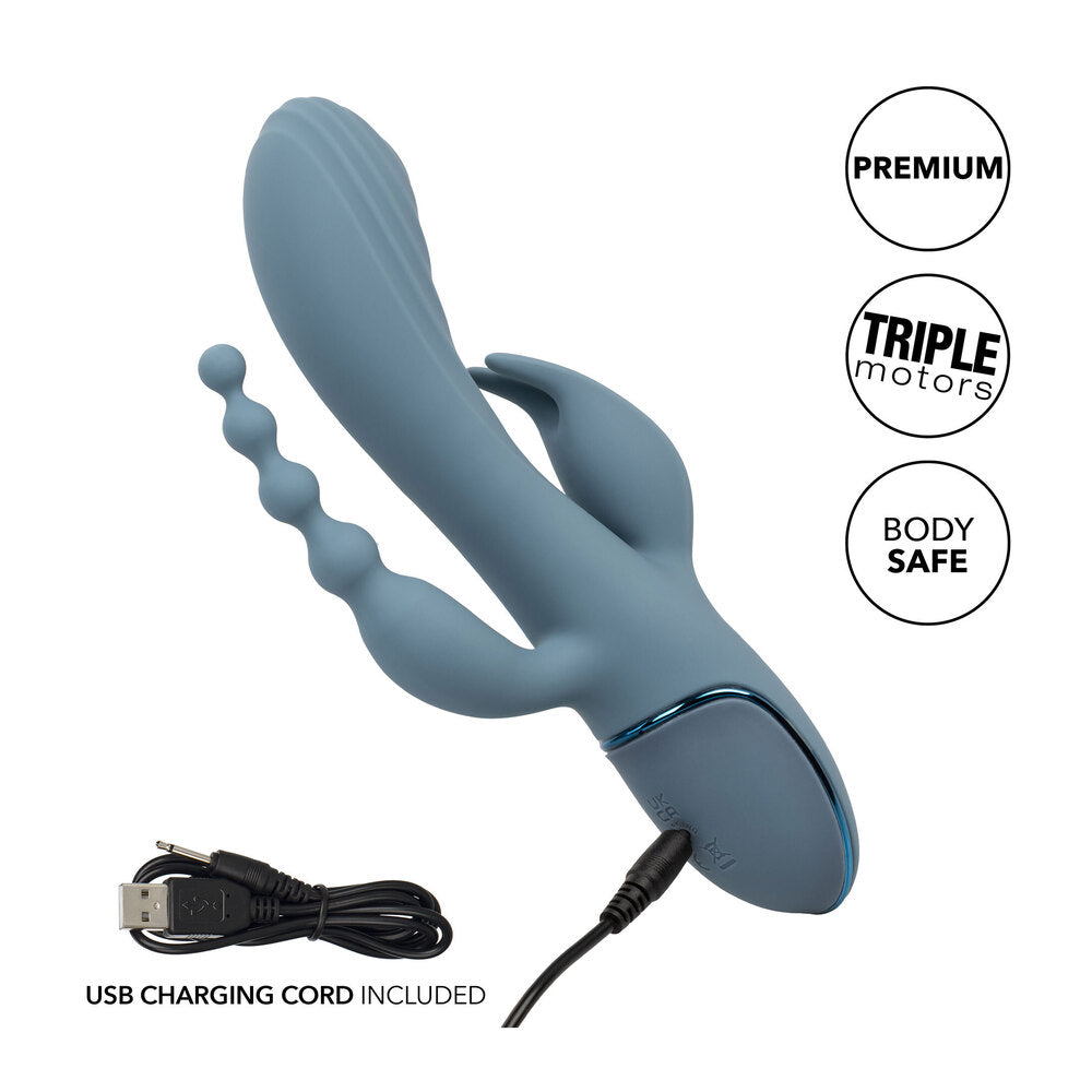 Triple Motor Vibrator Massager With Beaded Tail