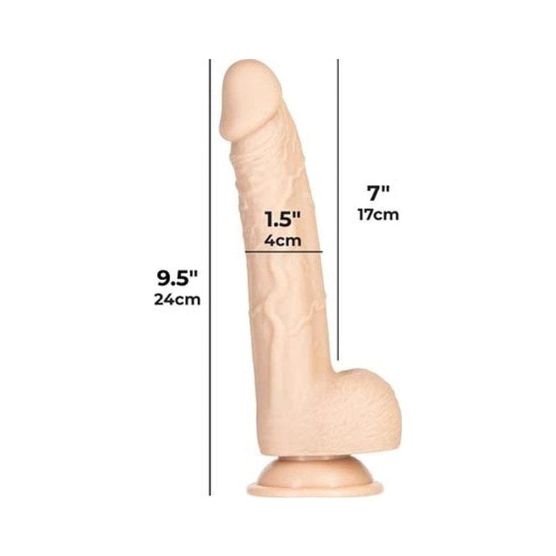 Tristan 9 Inch Realistic Dong Beige Premium Silicone