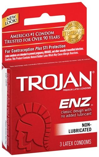 Trojan Enz Non-Lubricated Latex Condoms 3 Pack Adult Intimacy
