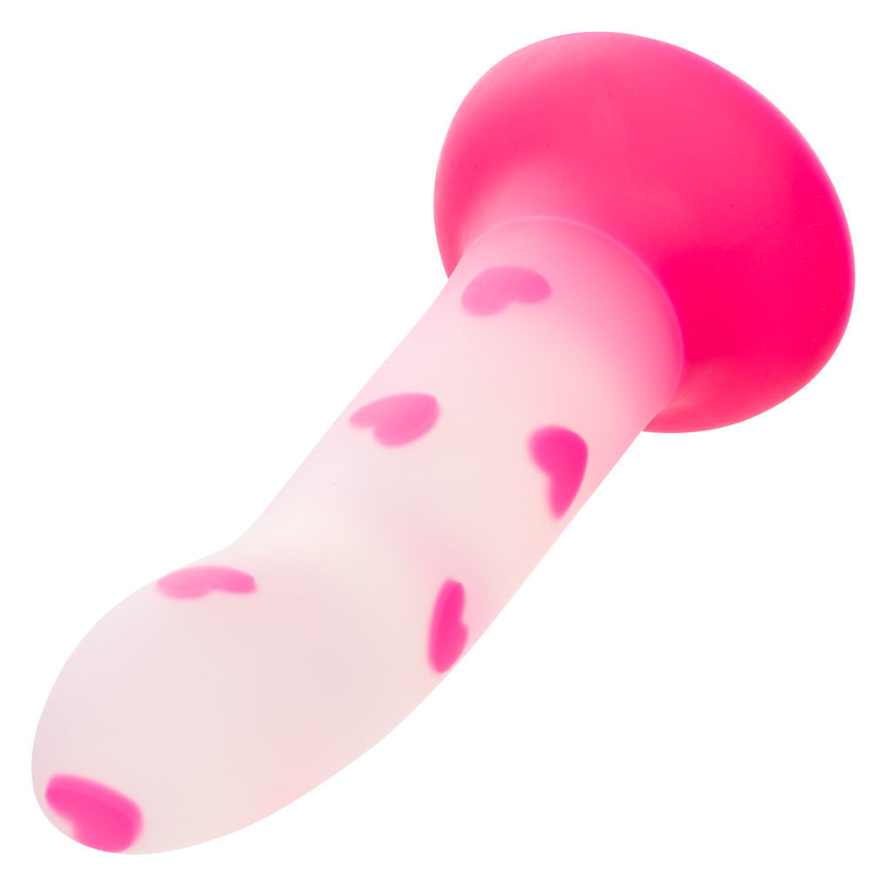 Glow Stick Heart Pink Bendable Silicone Dildo