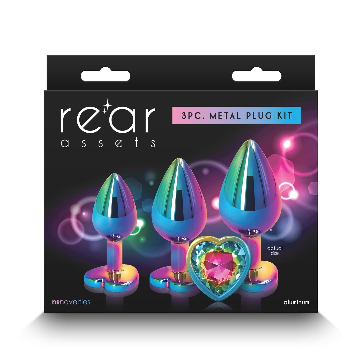 Rear Assets Trainer Kit (Multicolor) – Chrome-Plated Graduated Metal Butt Plug Set with Heart Jewel