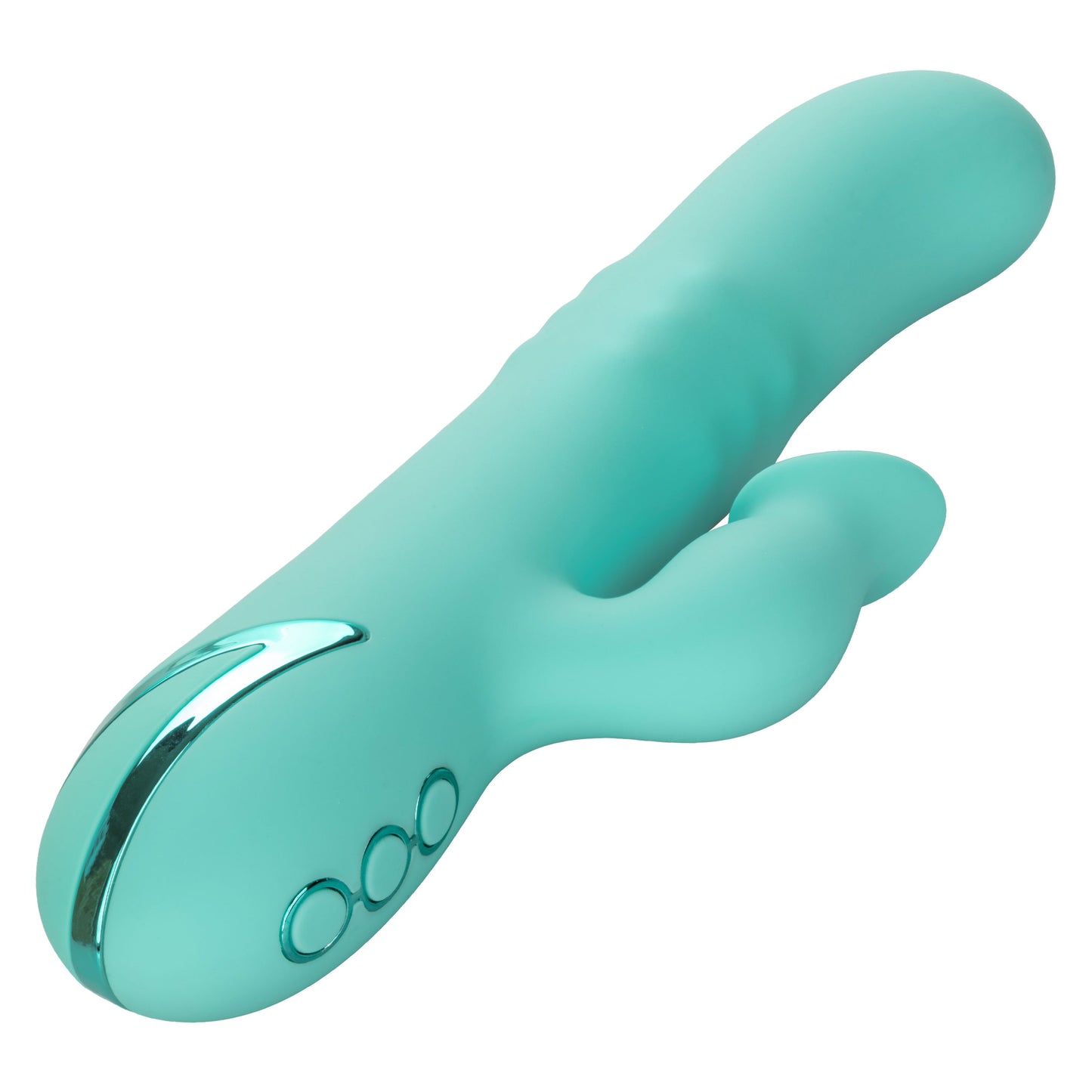 California Dreaming Bel Air Bombshell Silicone Vibrator in Aqua Blue with Triple Motors and 10 Vibration Functions