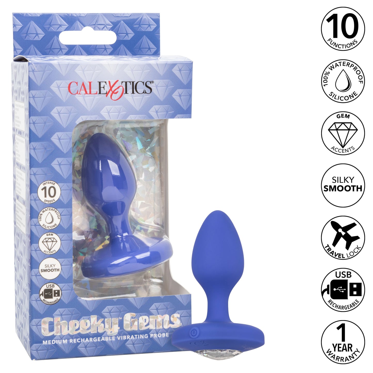 Cheeky Gems Medium Rechargeable Vibrating Probe – Flexible Silicone Vibrator