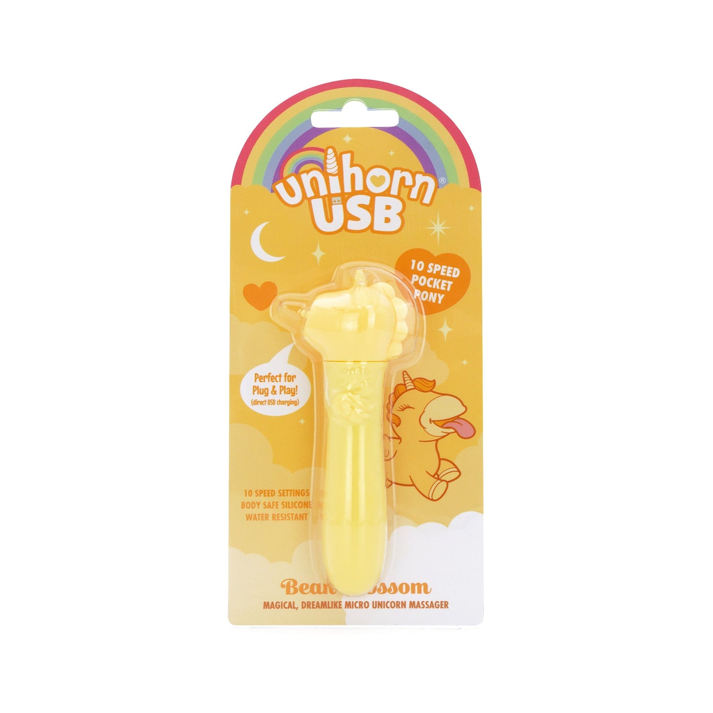 Unihorn USB Bullet (Bean Blossom Yellow) – Rechargeable 10-Speed Silicone Vibrator