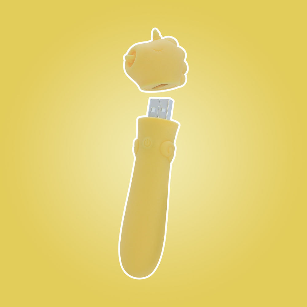 Unihorn USB Bullet (Bean Blossom Yellow) – Rechargeable 10-Speed Silicone Vibrator