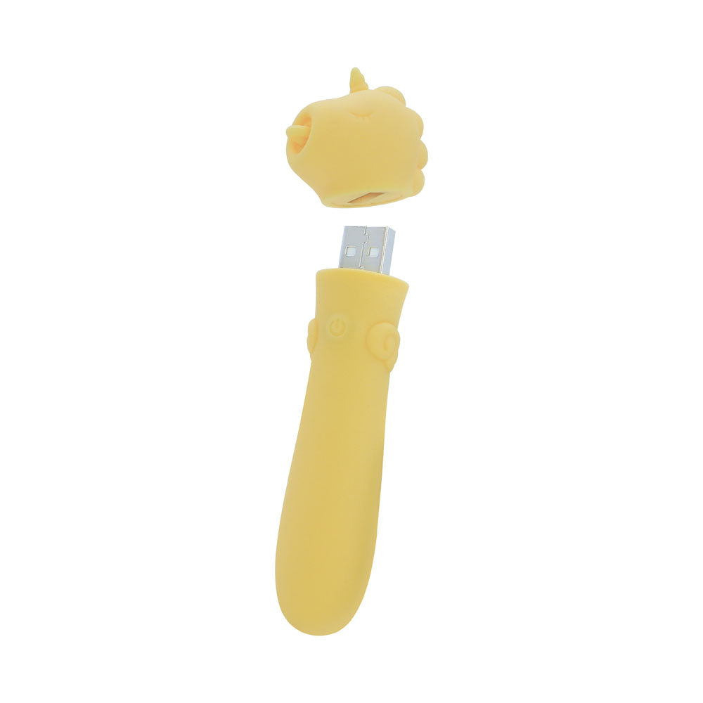 Unihorn USB Bullet (Bean Blossom Yellow) – Rechargeable 10-Speed Silicone Vibrator