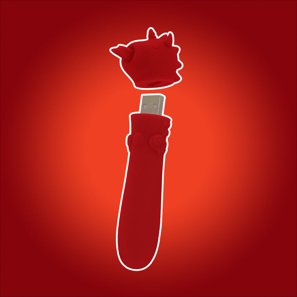 Unihorn Blaze Diablo (Red) – USB Rechargeable Silicone Bullet Vibrator with 10 Speeds