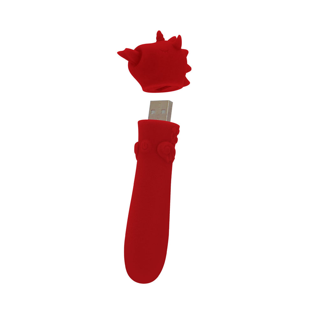 Unihorn Blaze Diablo (Red) – USB Rechargeable Silicone Bullet Vibrator with 10 Speeds