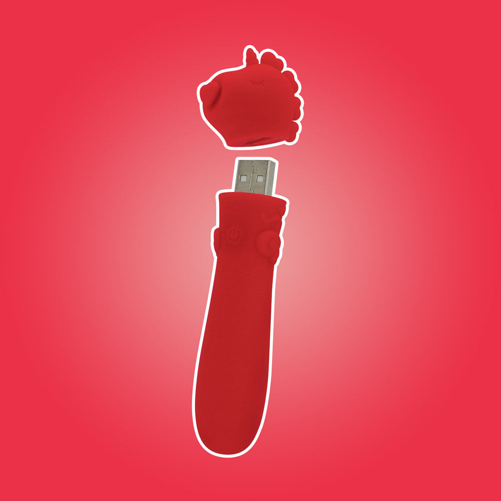 Unihorn Cupid's Beau (Red) – Silicone USB Bullet Vibrator with 10 Speeds