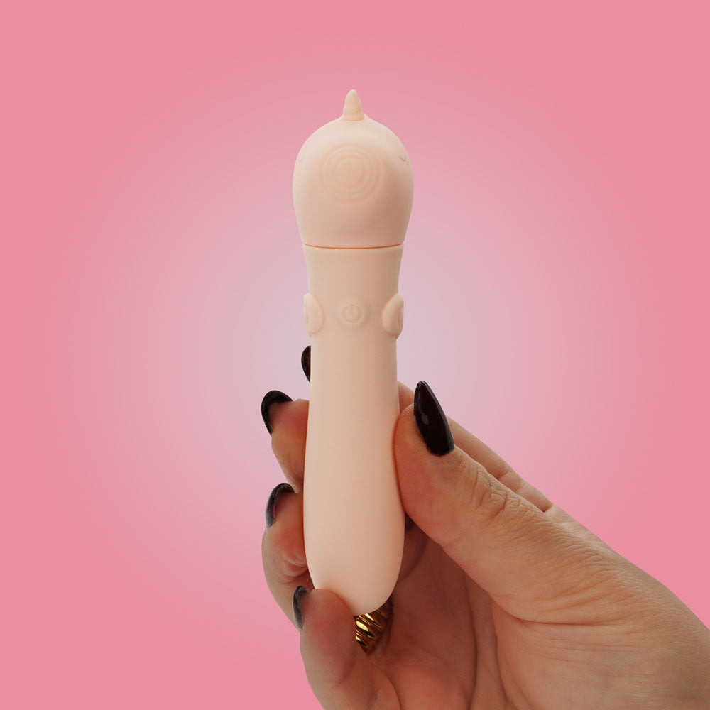Unihorn Heart Throb (Pink) – Compact USB Rechargeable Bullet Vibrator with 10 Speeds