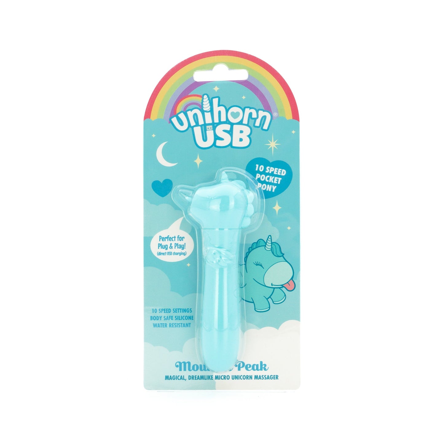 Karma Lilac Unihorn USB (Blue) – Compact Rechargeable Silicone Vibrating Bullet