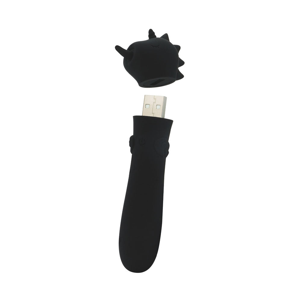 Unihorn Wild Spirit (Black) – Compact USB Silicone Vibrating Bullet with 10 Speeds