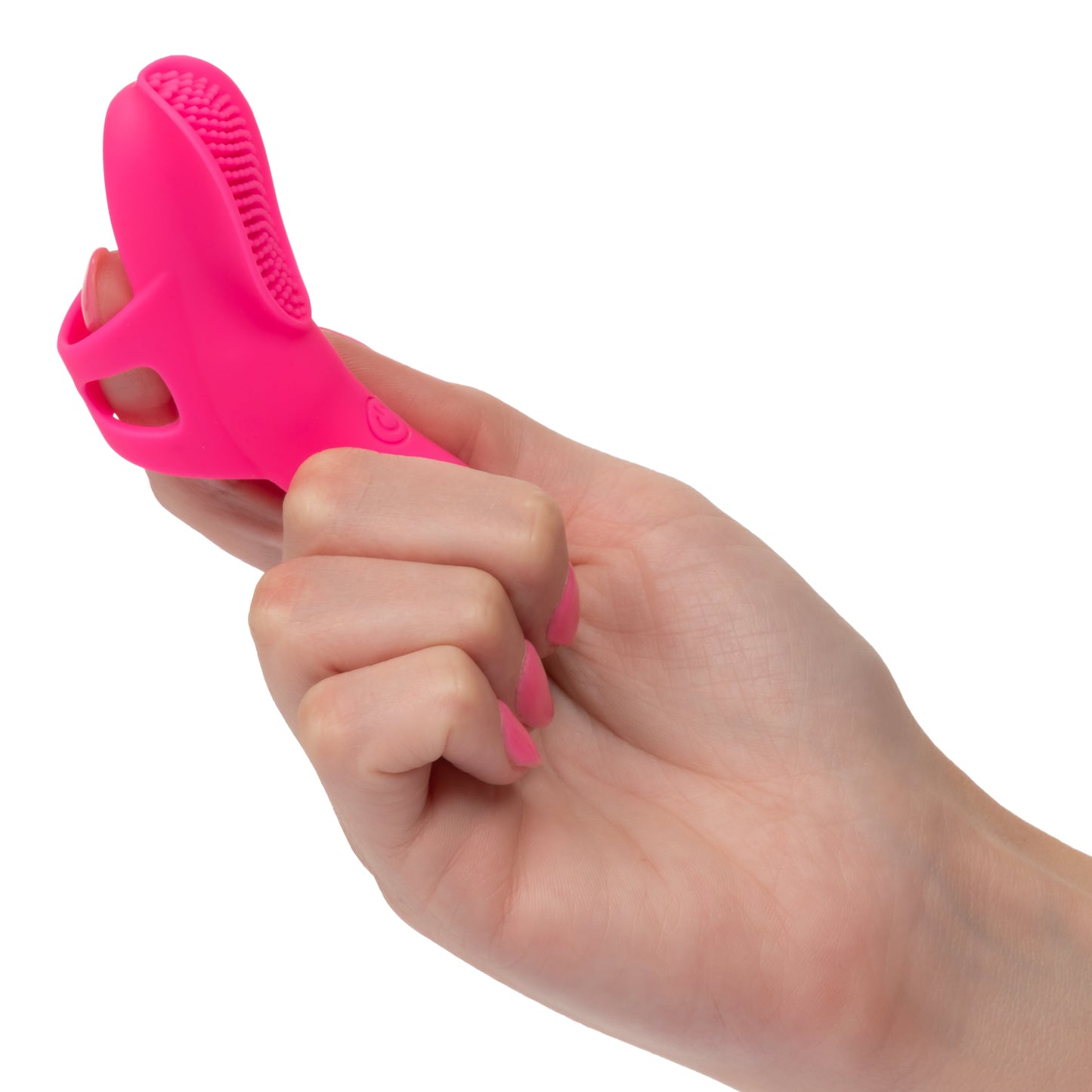 Neon Vibes The Nubby Vibe Pink Silicone Finger Teaser with 10 Functions and Rechargeable
