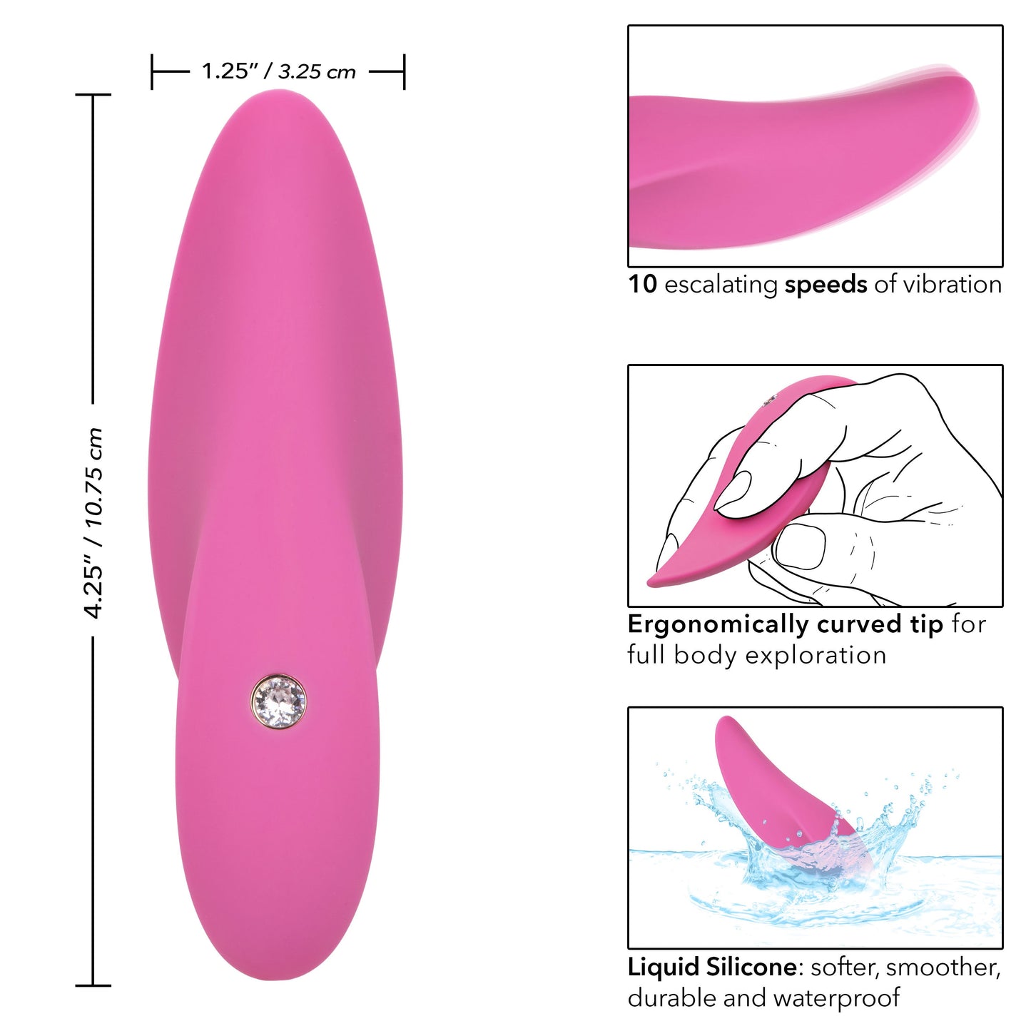 LuvMor Foreplay Pink Liquid Silicone 10 Speed Vibrator
