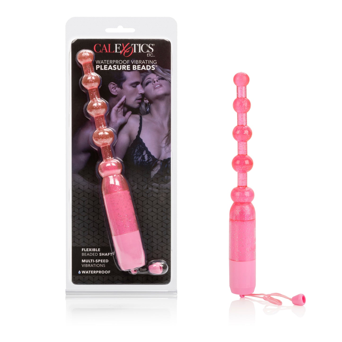 CalExotics Pink Vibrating Pleasure Beads with Beaded Shaft