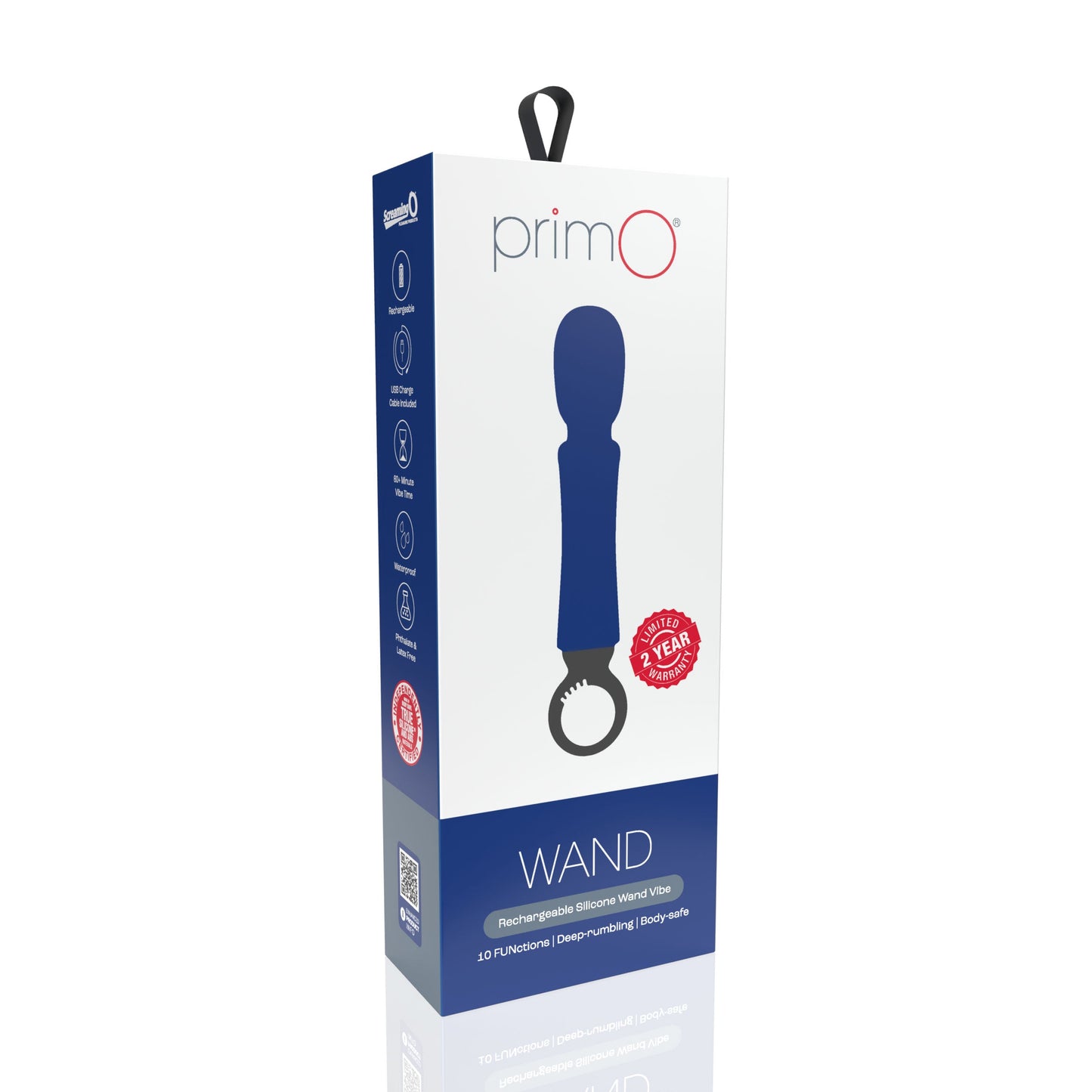 Screaming O PrimO Wand – Rechargeable Portable Wand Vibrator with 10 Vibration Functions