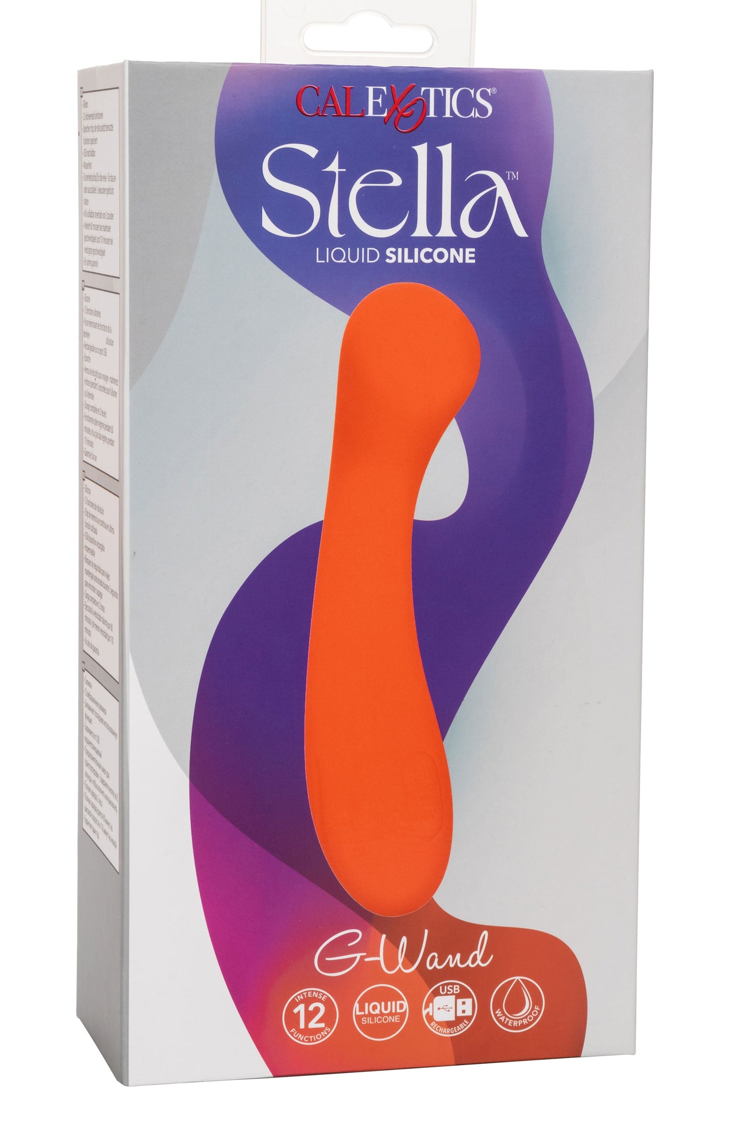 Stella Liquid Silicone G-Wand Vibrator in Orange with Flexible Neck and 12 Vibration Functions