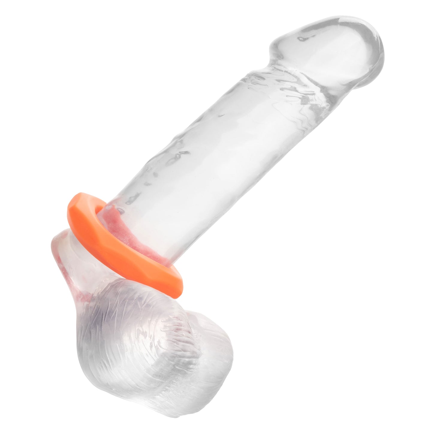 Alpha Liquid Silicone Sexagon Ring Orange Stretchy Comfortable Enhancer