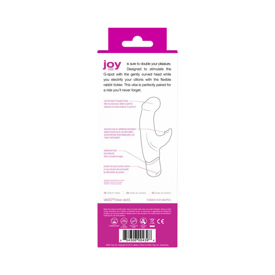 Joy Mini Vibrator Pink Wireless G-Spot and Clitoral Stimulator