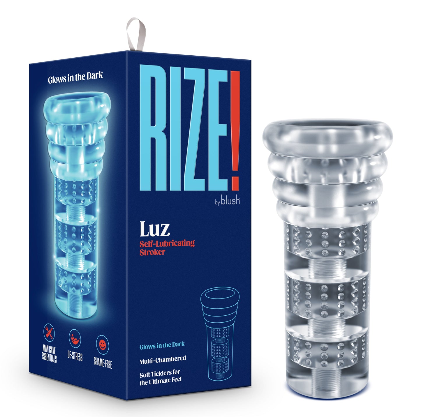Rize Luz Clear Glow in the Dark Self-Lubricating Stroker