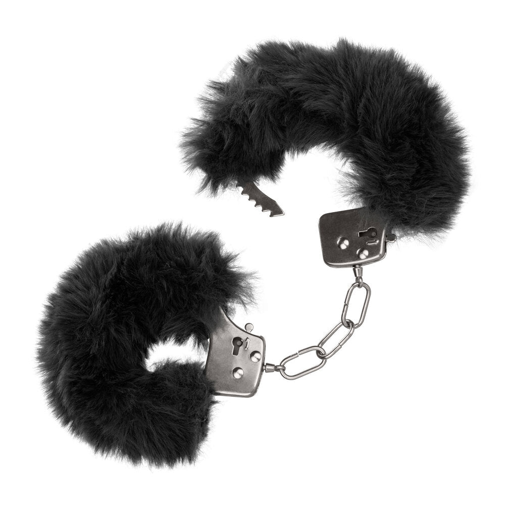 Ultra Fluffy Black Furry Bondage Cuffs