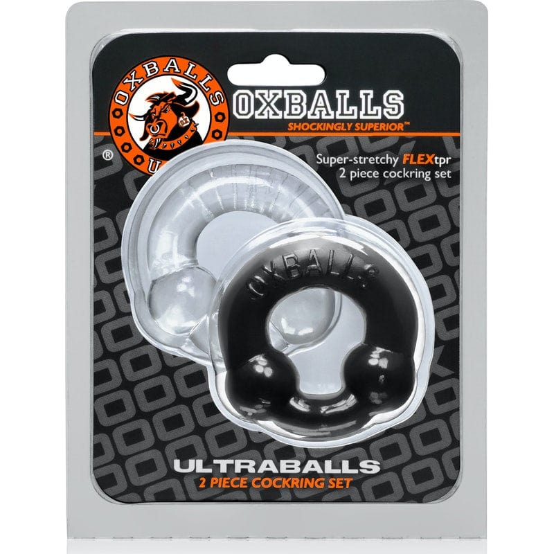 Ultraballs 2 Pack Cockring Black and Clear