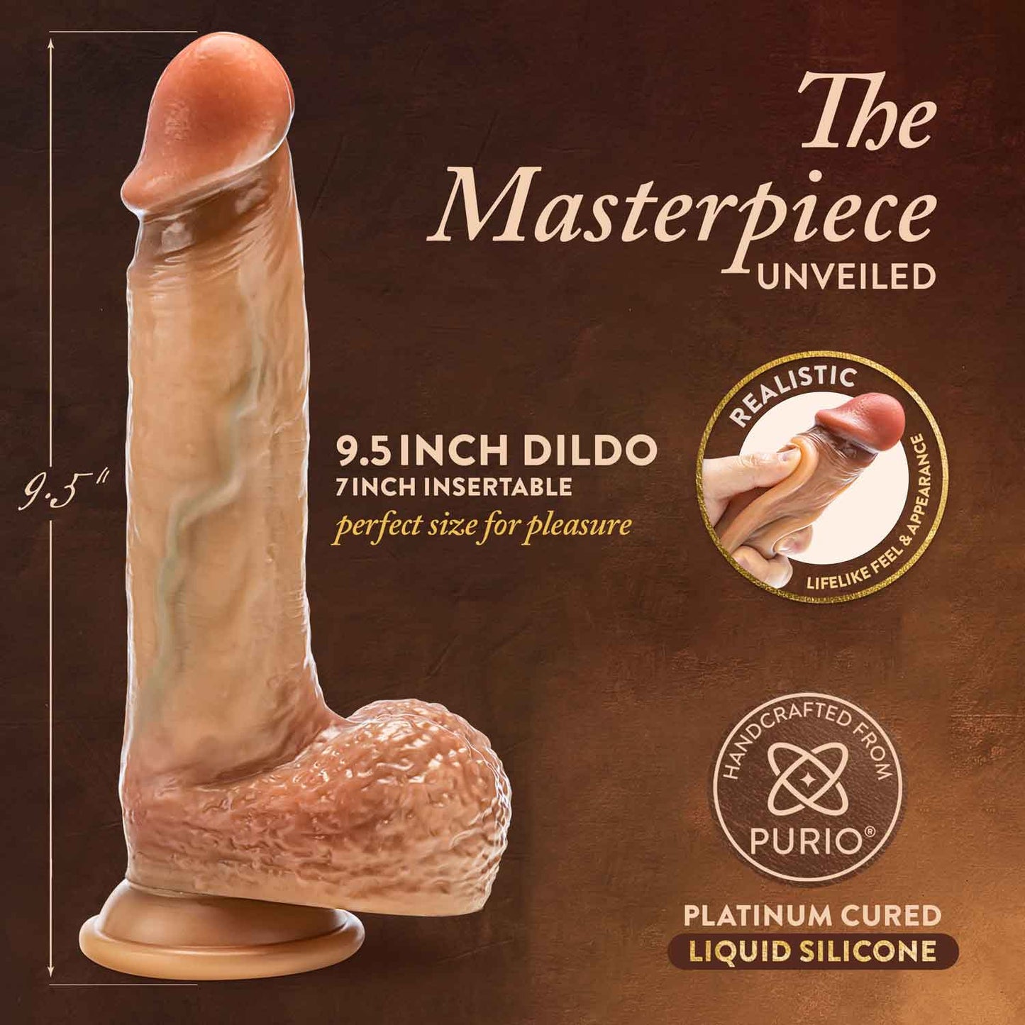 Renaissance Raphael – 9.5 Inch Realistic Sliding Foreskin Dildo