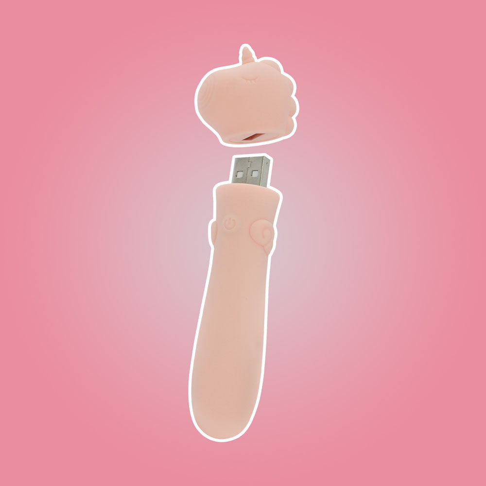 Unihorn Heart Throb (Pink) – Compact USB Rechargeable Bullet Vibrator with 10 Speeds
